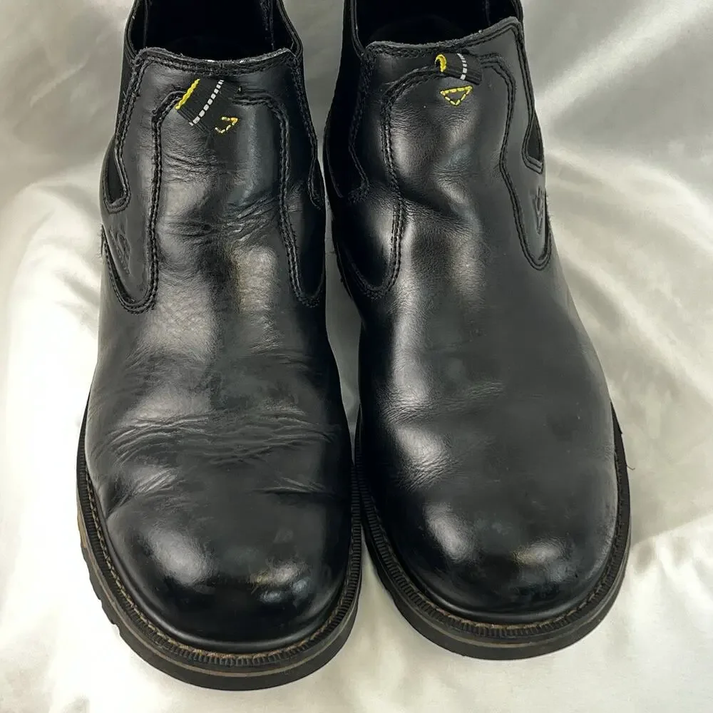 ACE Work Boots Men 11 Black Leather Chelsea Slip Oil Resistant ASTM EH